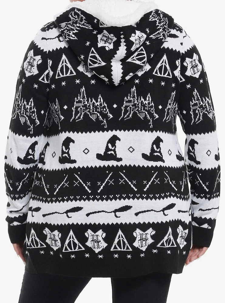 Harry Potter Icons Fair Isle Sherpa Girls Cardigan Plus