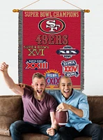 NFL 49ers Commemorative Series 5x Champs Wall Tapestry