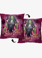 Marvel She Hulk Palm Tree Paradise Printed Throw Pillow