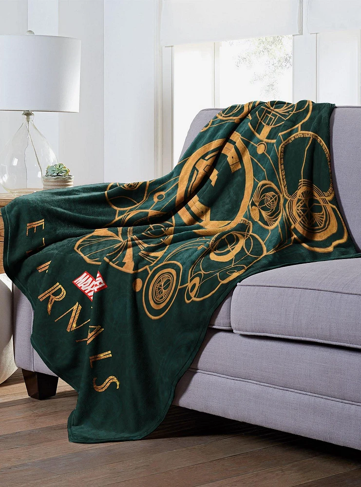 Marvel The Eternals Golden Emblem Silk Touch Throw Blanket