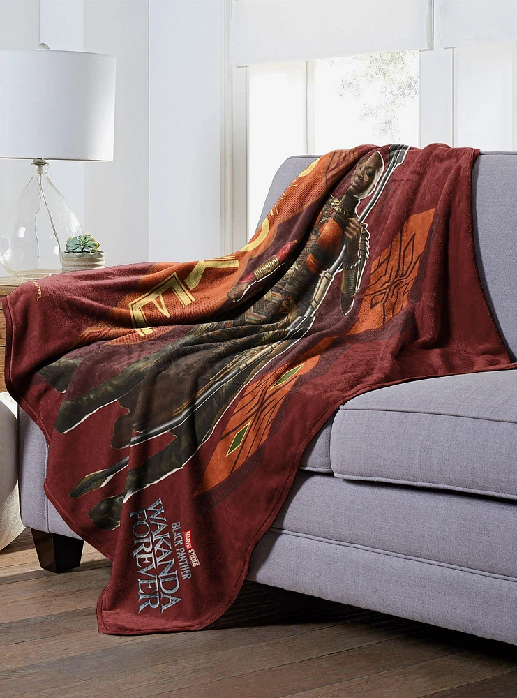 Marvel Black Panther Blanket Okoye Silk Touch Throw