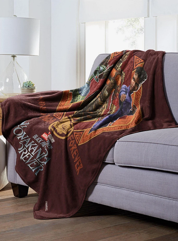 Marvel Black Panther Blanket Wakanda Women Silk Touch Throw