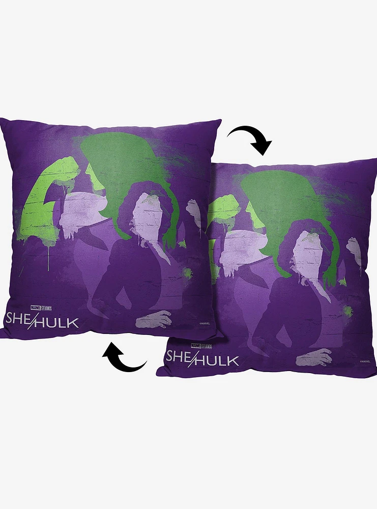 Marvel She Hulk Spray Painted Printed Throw Pillow