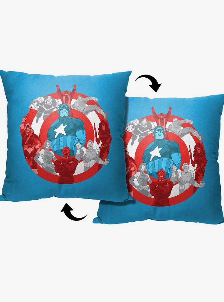 Marvel Captain America Shield From Villains Printed Throw Pillow