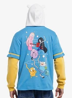 Adventure Time Finn Jake Jersey Twofer Hoodie