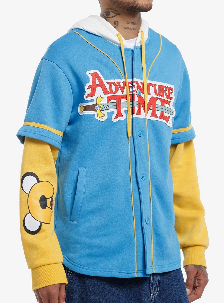 Adventure Time Finn Jake Jersey Twofer Hoodie