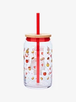 JoyJolt Sanrio Hello Kitty Glass Tumbler and Straw