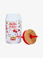 JoyJolt Sanrio Hello Kitty Glass Tumbler and Straw