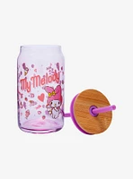 JoyJolt Sanrio My Melody Glass Tumbler and Straw