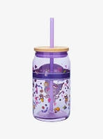 JoyJolt Sanrio Kuromi Glass Tumbler and Straw