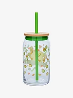 JoyJolt Sanrio Pompompurin Glass Tumbler and Straw