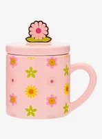Lizzie McGuire Cartoon Lizzie Floral Mug with Lid — BoxLunch Exclusive
