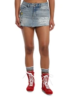 Ed Hardy Printed Denim Mini Skirt