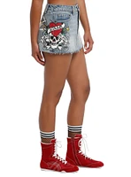 Ed Hardy Printed Denim Mini Skirt