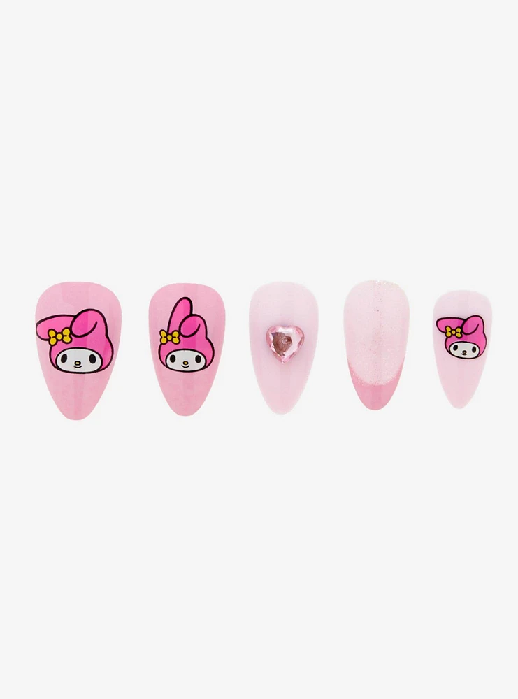 My Melody Pink Heart Faux Nail Set