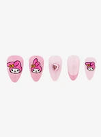 My Melody Pink Heart Faux Nail Set