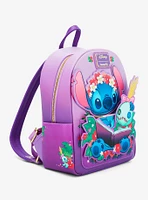 Loungefly Disney Lilo & Stitch Scrump & Stitch Reading Floral Mini Backpack - BoxLunch Exclusive