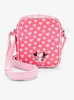 Loungefly Disney Mickey & Minnie Mouse Heart Allover Print Crossbody Bag - BoxLunch Exclusive