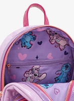 Loungefly Disney Lilo & Stitch Angel & Stitch Heart Moving Mini Backpack - BoxLunch Exclusive