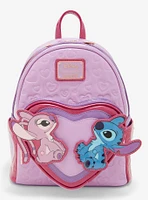 Loungefly Disney Lilo & Stitch Angel & Stitch Heart Moving Mini Backpack - BoxLunch Exclusive