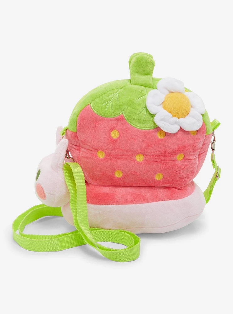 Strawberry Snail Plush Crossbody Bag