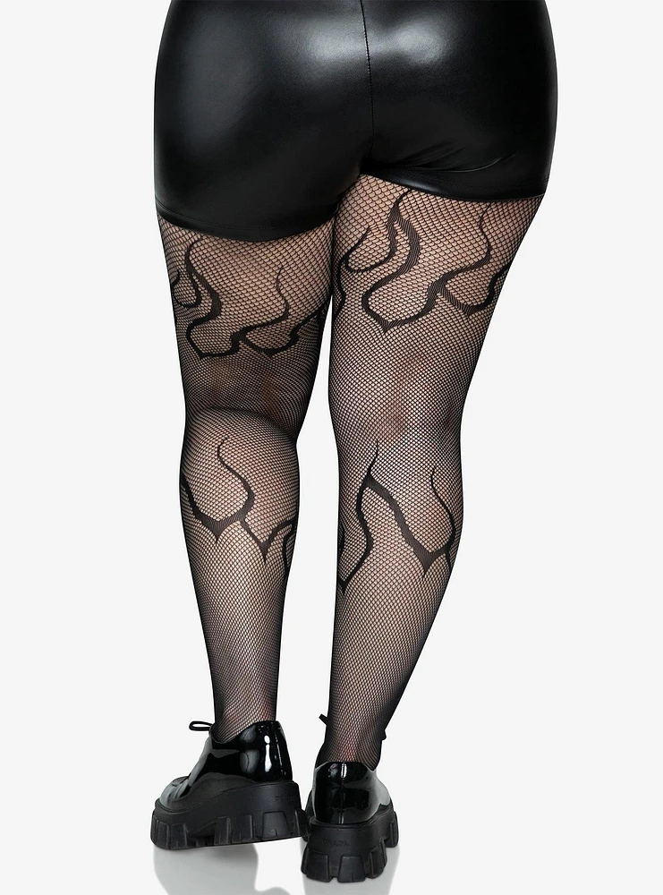 Flame Net Tights Plus Size