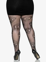 Lace Skull Fishnet Tights Plus Size