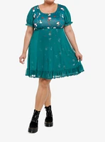 Peanuts Characters Holiday Mesh Dress Plus