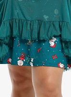 Peanuts Characters Holiday Mesh Dress Plus