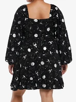 Star Wars Foil Print Lace-Up Long-Sleeve Dress Plus