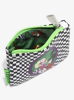 Loungefly Beetlejuice Cartoon Lydia & Beetlejuice Checkered Coin Purse - BoxLunch Exclusive