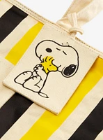 Peanuts Woodstock & Snoopy Striped Canvas Tote Bag - BoxLunch Exclusive