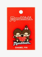 Monchhichi Duo Heart Glitter Enamel Pin