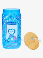 Coraline Tunnel Portrait Glass Cup with Straw