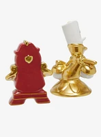 Disney Beauty and the Beast Cogsworth & Lumiere Salt and Pepper Shakers