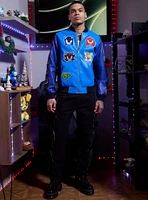 Sonic The Hedgehog Patch Faux Leather Varsity Jacket