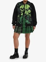 Social Collision Green Skull Chaos Girls Hoodie Plus