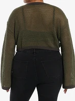 Thorn & Fable Tree Butterfly Knit Girls Crop Sweater Plus