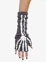 Grey Skeleton Slouch Arm Warmers