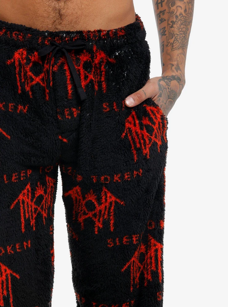 Sleep Token Logo Fuzzy Pajama Pants