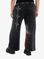 Skull Faded Dark Wash Lounge Pants Plus