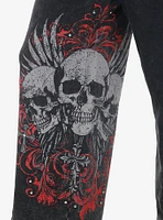 Skull Faded Dark Wash Lounge Pants Plus