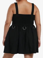 Social Collision Black Grommet Buckle Dress Plus