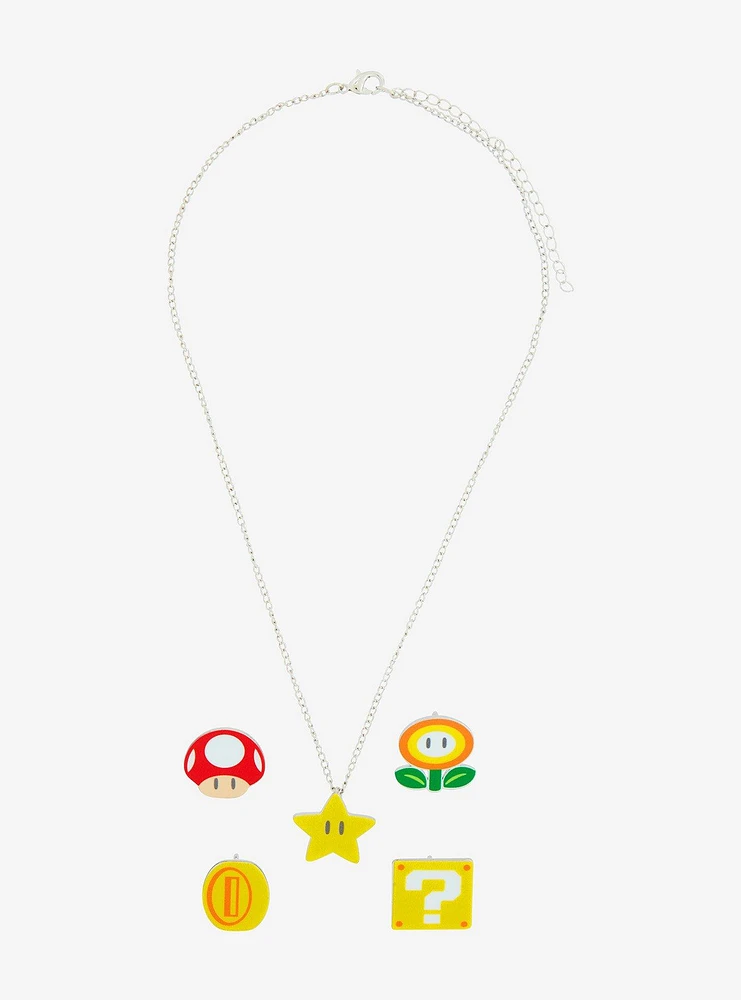 Super Mario Icons Interchangeable Charms Necklace Set