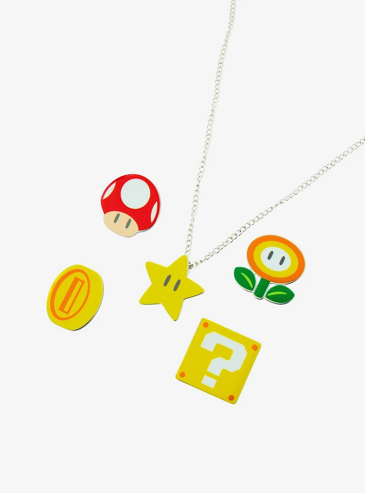 Super Mario Icons Interchangeable Charms Necklace Set