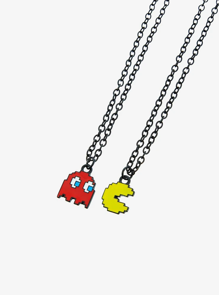 Pac-Man Ghost & Pac-Man Glow-In-The-Dark Best Friend Necklace Set