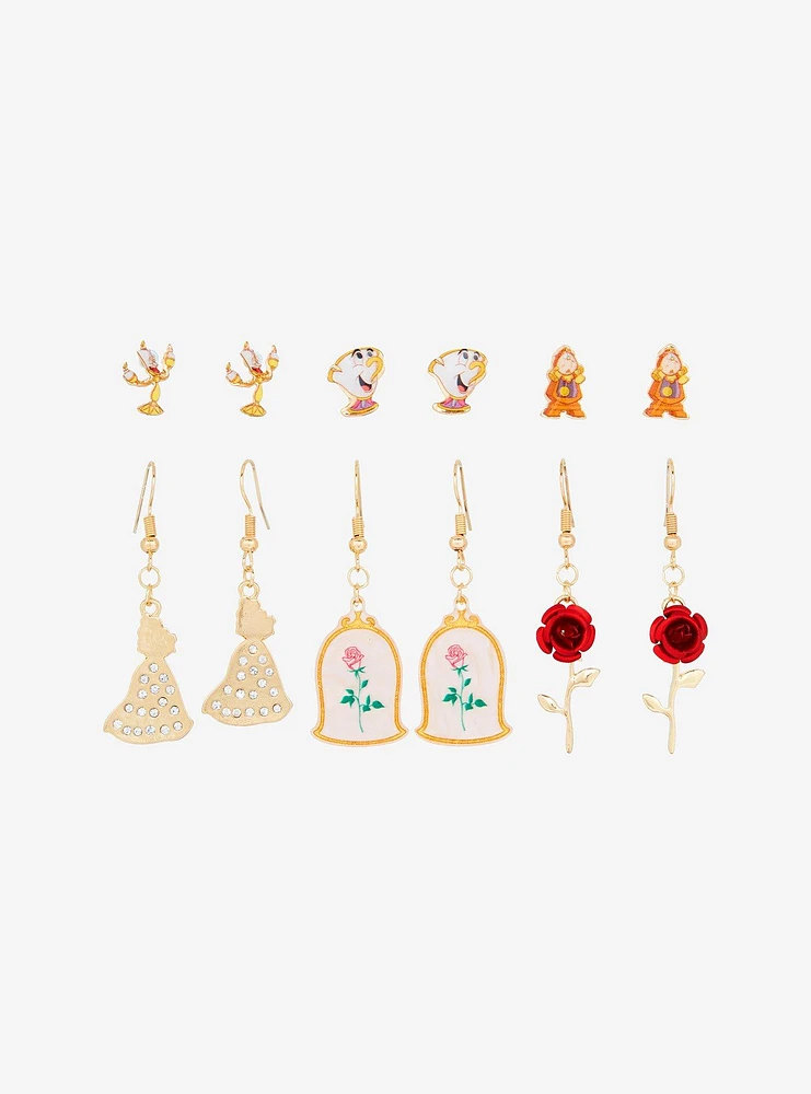 Disney Beauty And The Beast Characters Earring Set