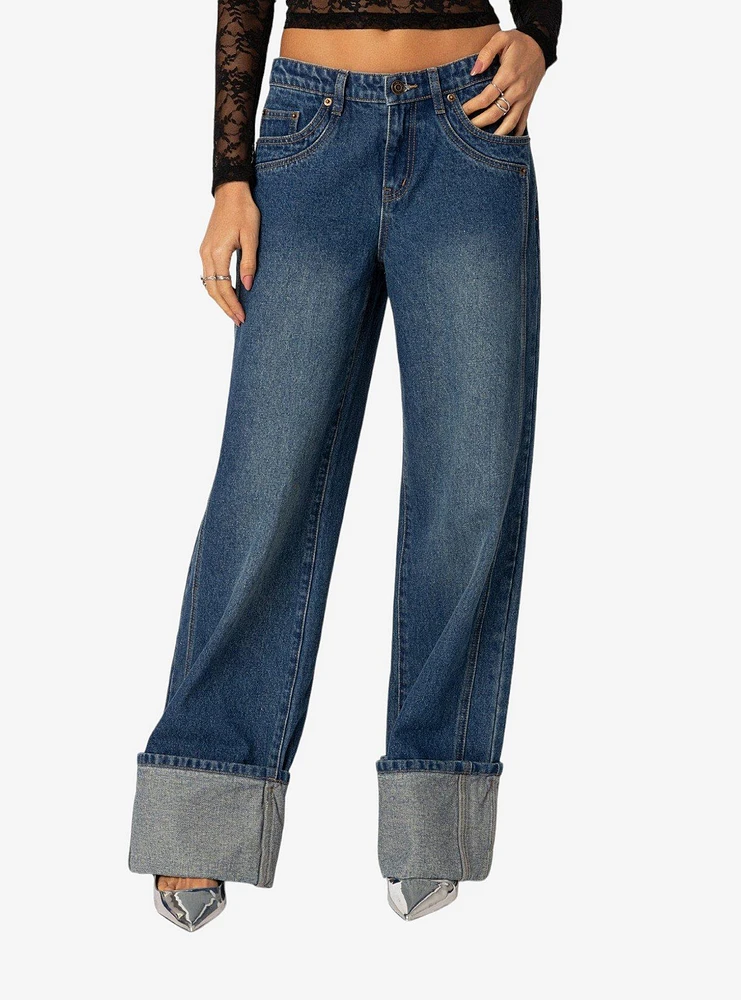 Edikted Vesper Cuffed Low Rise Jeans