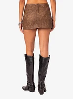 Ainsley Lace Up Faux Leather Mini Skirt