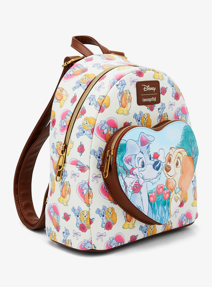 Loungefly Disney Lady And The Tramp Hearts & Roses Mini Backpack